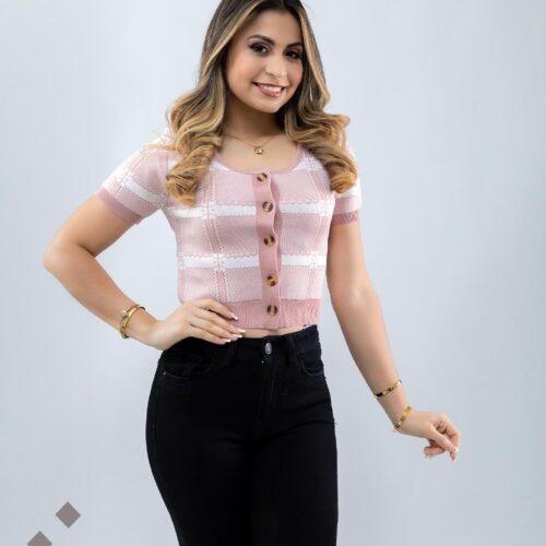 Blusas cuadriculada de botones