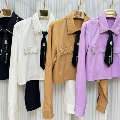 Blusas de corbata Manga larga 6419