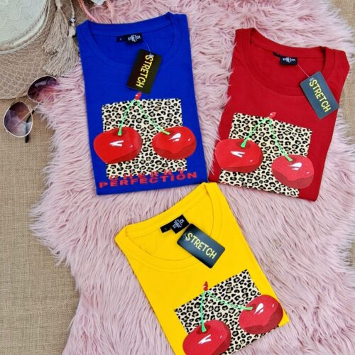 Camisa de cereza con estampado