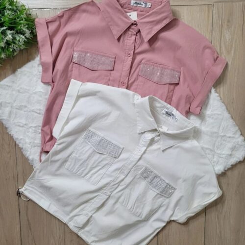 Blusa de botones con brillos