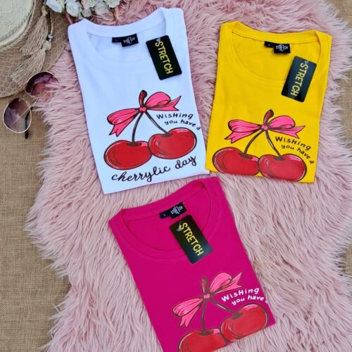 Camisa de cereza chongo rosado