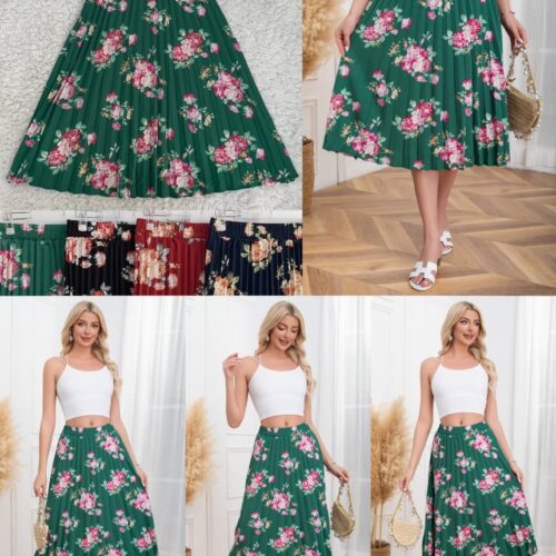 Faldas plisada floreada