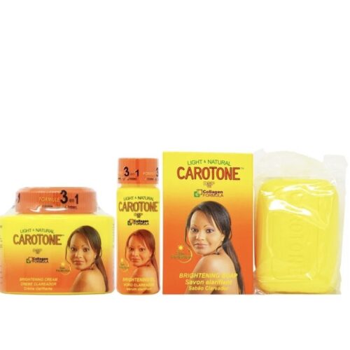 Kit carotone Aclarador Completo crema 135ml, jabón, serum aceite