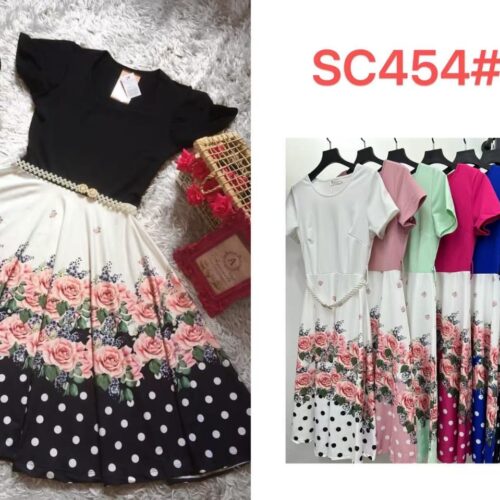 Vestidos de flores y puntitos SC454#