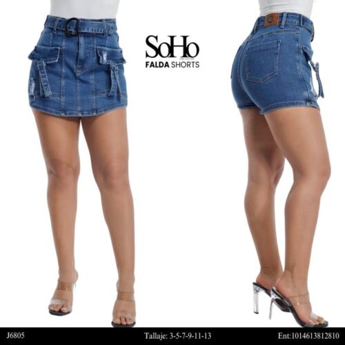 Falda cargo azul claro SOHO