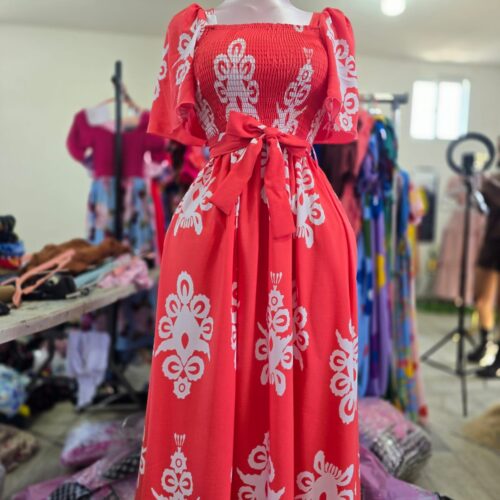 Vestido largo tela panamera