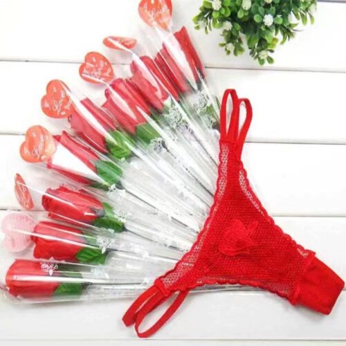 Tanga en forma de ramo de rosas