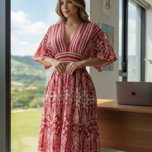 Lindo vestido floreado con talle en la cintura tallas disponibles sm l lx